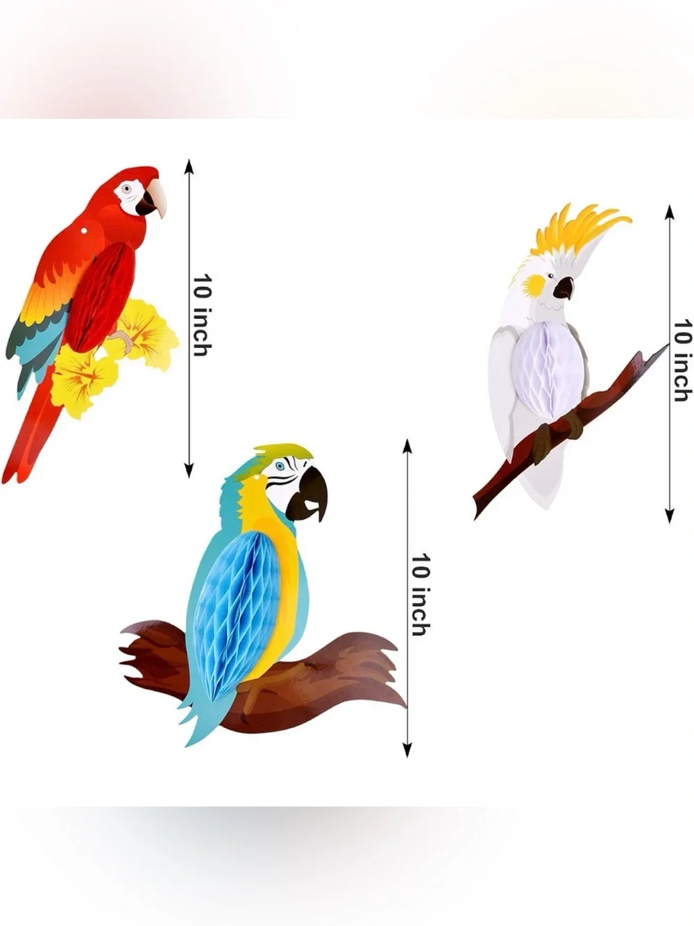 Tropical Birds and Flower Banner Hawaiian Luau Hula Party Decorations